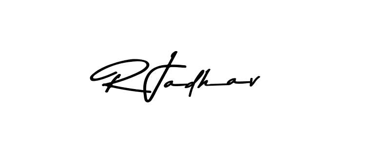 This is the best signature style for the R Jadhav name. Also you like these signature font (Asem Kandis PERSONAL USE). Mix name signature. R Jadhav signature style 9 images and pictures png