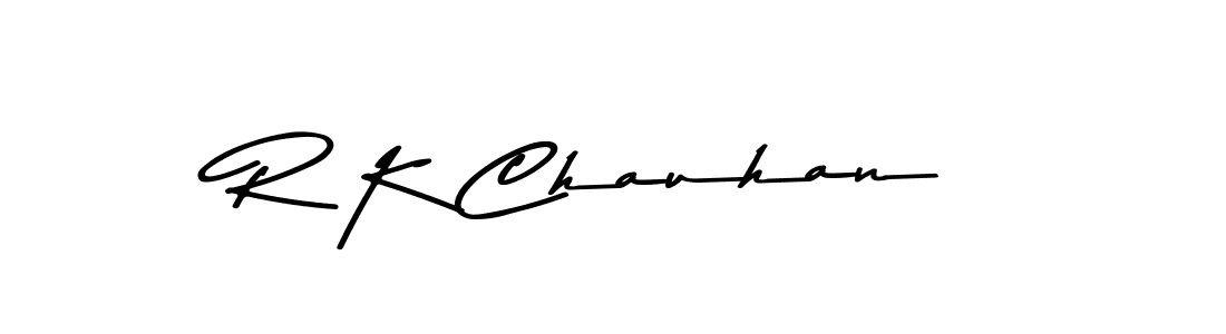 How to make R K Chauhan name signature. Use Asem Kandis PERSONAL USE style for creating short signs online. This is the latest handwritten sign. R K Chauhan signature style 9 images and pictures png
