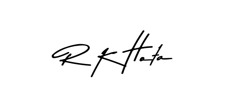 The best way (Asem Kandis PERSONAL USE) to make a short signature is to pick only two or three words in your name. The name R K Hota include a total of six letters. For converting this name. R K Hota signature style 9 images and pictures png