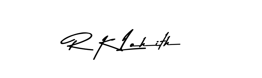 Create a beautiful signature design for name R K Lohith. With this signature (Asem Kandis PERSONAL USE) fonts, you can make a handwritten signature for free. R K Lohith signature style 9 images and pictures png