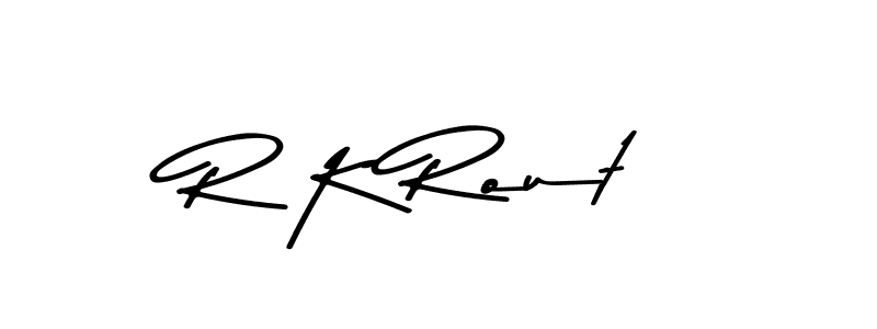 Make a beautiful signature design for name R K Rout. With this signature (Asem Kandis PERSONAL USE) style, you can create a handwritten signature for free. R K Rout signature style 9 images and pictures png