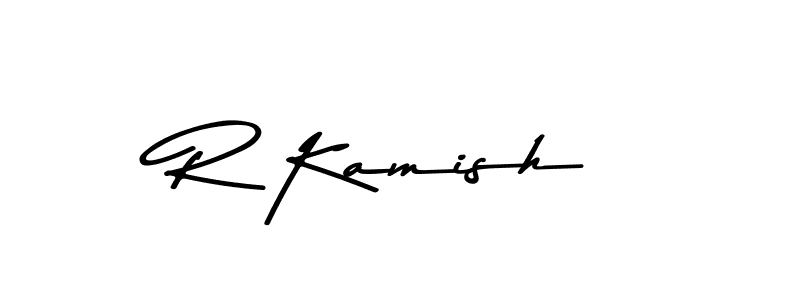 Make a beautiful signature design for name R Kamish. With this signature (Asem Kandis PERSONAL USE) style, you can create a handwritten signature for free. R Kamish signature style 9 images and pictures png