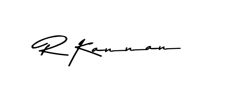 Create a beautiful signature design for name R Kannan. With this signature (Asem Kandis PERSONAL USE) fonts, you can make a handwritten signature for free. R Kannan signature style 9 images and pictures png