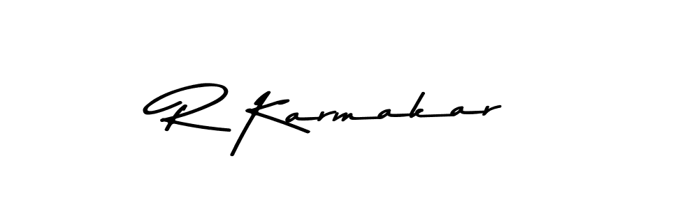 Create a beautiful signature design for name R Karmakar. With this signature (Asem Kandis PERSONAL USE) fonts, you can make a handwritten signature for free. R Karmakar signature style 9 images and pictures png