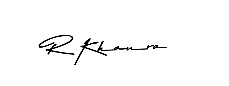 Create a beautiful signature design for name R Khanra. With this signature (Asem Kandis PERSONAL USE) fonts, you can make a handwritten signature for free. R Khanra signature style 9 images and pictures png