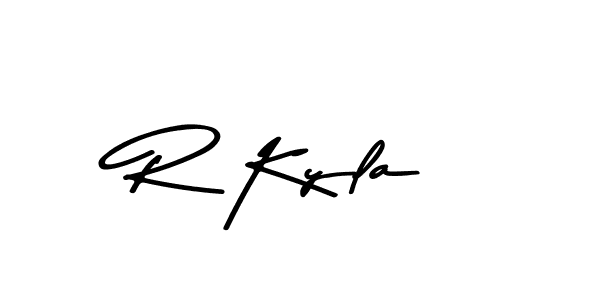 You should practise on your own different ways (Asem Kandis PERSONAL USE) to write your name (R Kyla) in signature. don't let someone else do it for you. R Kyla signature style 9 images and pictures png