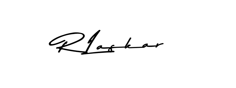 You should practise on your own different ways (Asem Kandis PERSONAL USE) to write your name (R Laskar) in signature. don't let someone else do it for you. R Laskar signature style 9 images and pictures png