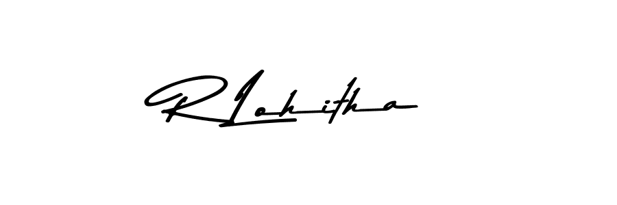 The best way (Asem Kandis PERSONAL USE) to make a short signature is to pick only two or three words in your name. The name R Lohitha include a total of six letters. For converting this name. R Lohitha signature style 9 images and pictures png