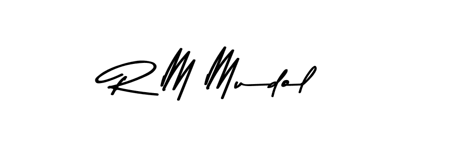 How to make R M Mudol name signature. Use Asem Kandis PERSONAL USE style for creating short signs online. This is the latest handwritten sign. R M Mudol signature style 9 images and pictures png