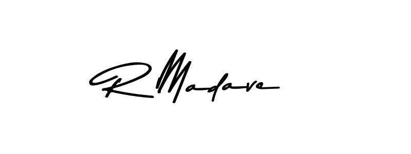 The best way (Asem Kandis PERSONAL USE) to make a short signature is to pick only two or three words in your name. The name R Madave include a total of six letters. For converting this name. R Madave signature style 9 images and pictures png