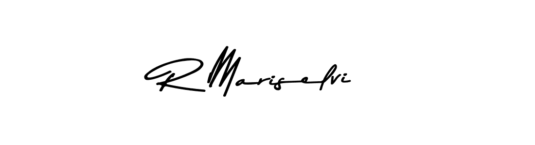 Create a beautiful signature design for name R Mariselvi. With this signature (Asem Kandis PERSONAL USE) fonts, you can make a handwritten signature for free. R Mariselvi signature style 9 images and pictures png