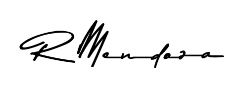 This is the best signature style for the R Mendoza name. Also you like these signature font (Asem Kandis PERSONAL USE). Mix name signature. R Mendoza signature style 9 images and pictures png