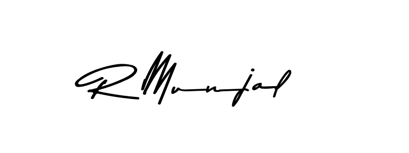 Make a beautiful signature design for name R Munjal. With this signature (Asem Kandis PERSONAL USE) style, you can create a handwritten signature for free. R Munjal signature style 9 images and pictures png
