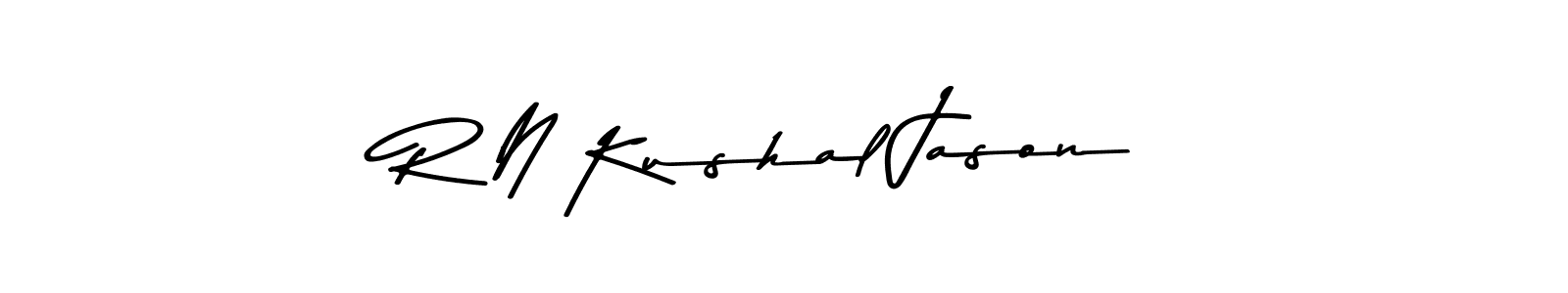 Use a signature maker to create a handwritten signature online. With this signature software, you can design (Asem Kandis PERSONAL USE) your own signature for name R N Kushal Jason. R N Kushal Jason signature style 9 images and pictures png
