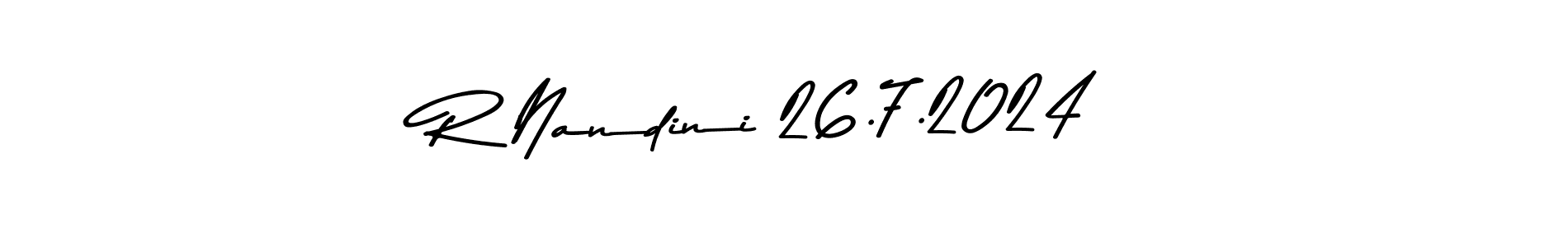 Make a short R Nandini 26.7.2024 signature style. Manage your documents anywhere anytime using Asem Kandis PERSONAL USE. Create and add eSignatures, submit forms, share and send files easily. R Nandini 26.7.2024 signature style 9 images and pictures png