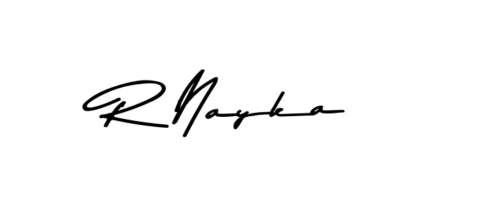 Create a beautiful signature design for name R Nayka. With this signature (Asem Kandis PERSONAL USE) fonts, you can make a handwritten signature for free. R Nayka signature style 9 images and pictures png
