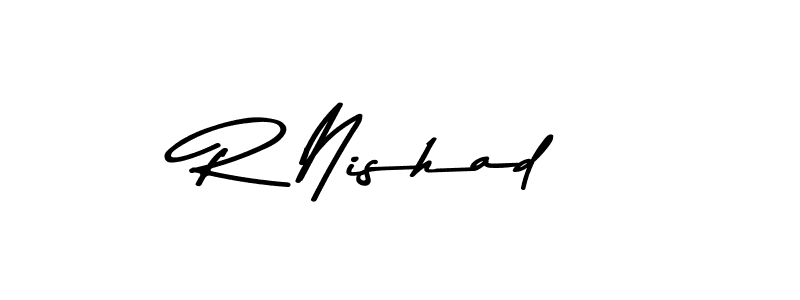 Make a beautiful signature design for name R Nishad. Use this online signature maker to create a handwritten signature for free. R Nishad signature style 9 images and pictures png