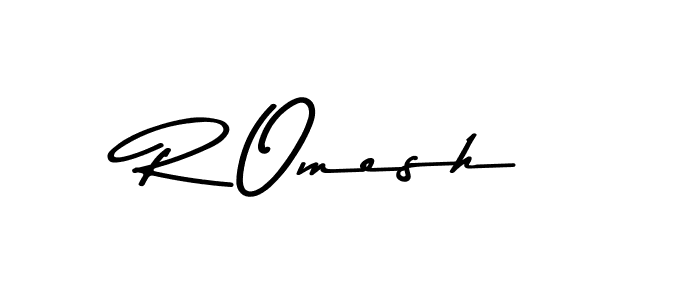 Design your own signature with our free online signature maker. With this signature software, you can create a handwritten (Asem Kandis PERSONAL USE) signature for name R Omesh. R Omesh signature style 9 images and pictures png