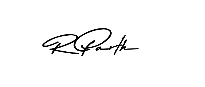 Create a beautiful signature design for name R Parth. With this signature (Asem Kandis PERSONAL USE) fonts, you can make a handwritten signature for free. R Parth signature style 9 images and pictures png