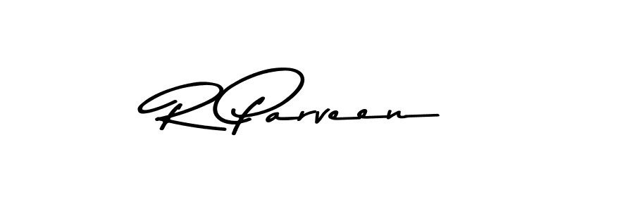 Make a beautiful signature design for name R Parveen. With this signature (Asem Kandis PERSONAL USE) style, you can create a handwritten signature for free. R Parveen signature style 9 images and pictures png