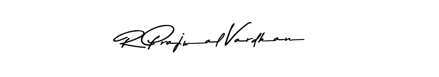 Create a beautiful signature design for name R Prajwal Vardhan. With this signature (Asem Kandis PERSONAL USE) fonts, you can make a handwritten signature for free. R Prajwal Vardhan signature style 9 images and pictures png