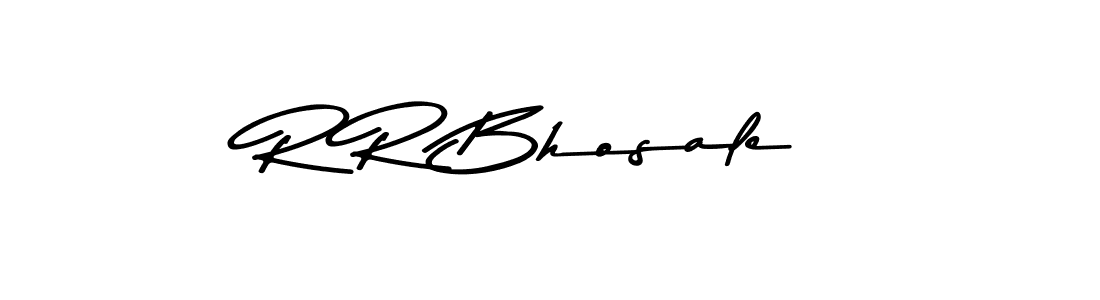 How to make R R Bhosale name signature. Use Asem Kandis PERSONAL USE style for creating short signs online. This is the latest handwritten sign. R R Bhosale signature style 9 images and pictures png