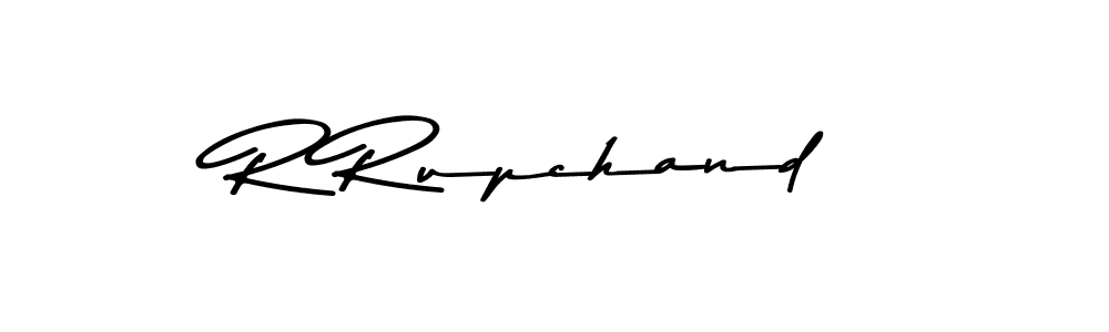 How to make R Rupchand name signature. Use Asem Kandis PERSONAL USE style for creating short signs online. This is the latest handwritten sign. R Rupchand signature style 9 images and pictures png