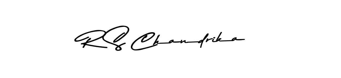 The best way (Asem Kandis PERSONAL USE) to make a short signature is to pick only two or three words in your name. The name R S Chandrika include a total of six letters. For converting this name. R S Chandrika signature style 9 images and pictures png