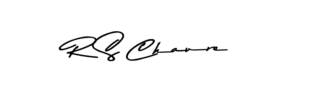 How to make R S Chaure name signature. Use Asem Kandis PERSONAL USE style for creating short signs online. This is the latest handwritten sign. R S Chaure signature style 9 images and pictures png