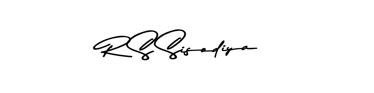 How to make R S Sisodiya name signature. Use Asem Kandis PERSONAL USE style for creating short signs online. This is the latest handwritten sign. R S Sisodiya signature style 9 images and pictures png