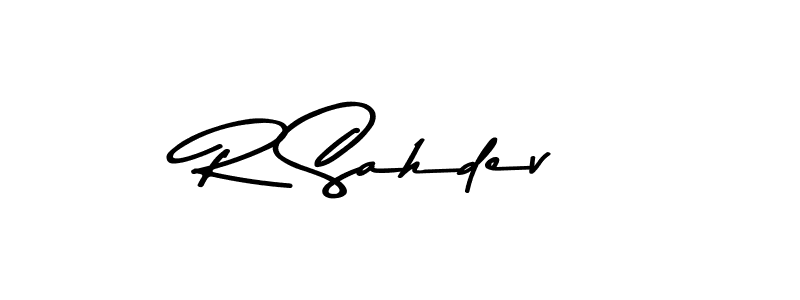 Make a beautiful signature design for name R Sahdev. With this signature (Asem Kandis PERSONAL USE) style, you can create a handwritten signature for free. R Sahdev signature style 9 images and pictures png
