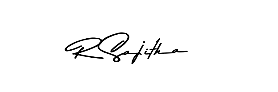 Make a beautiful signature design for name R Sajitha. With this signature (Asem Kandis PERSONAL USE) style, you can create a handwritten signature for free. R Sajitha signature style 9 images and pictures png