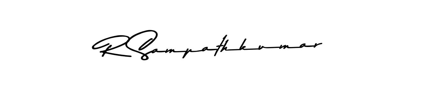 This is the best signature style for the R Sampathkumar name. Also you like these signature font (Asem Kandis PERSONAL USE). Mix name signature. R Sampathkumar signature style 9 images and pictures png