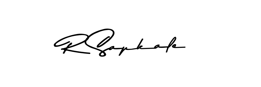 Create a beautiful signature design for name R Sapkale. With this signature (Asem Kandis PERSONAL USE) fonts, you can make a handwritten signature for free. R Sapkale signature style 9 images and pictures png