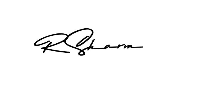 Also You can easily find your signature by using the search form. We will create R Sharm name handwritten signature images for you free of cost using Asem Kandis PERSONAL USE sign style. R Sharm signature style 9 images and pictures png