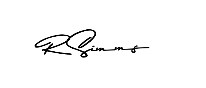 Create a beautiful signature design for name R Simms. With this signature (Asem Kandis PERSONAL USE) fonts, you can make a handwritten signature for free. R Simms signature style 9 images and pictures png
