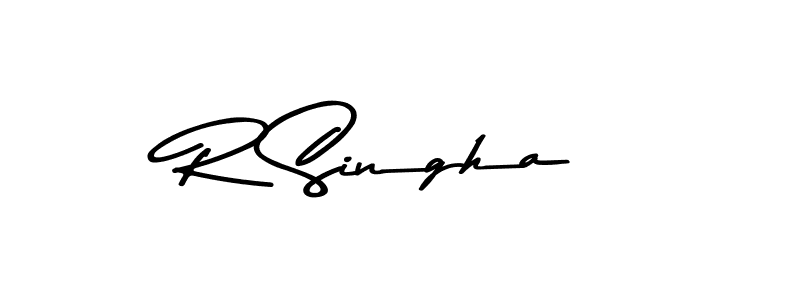 How to make R Singha name signature. Use Asem Kandis PERSONAL USE style for creating short signs online. This is the latest handwritten sign. R Singha signature style 9 images and pictures png