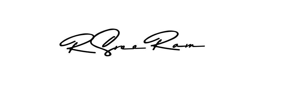 Create a beautiful signature design for name R Sree Ram. With this signature (Asem Kandis PERSONAL USE) fonts, you can make a handwritten signature for free. R Sree Ram signature style 9 images and pictures png