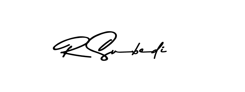 Similarly Asem Kandis PERSONAL USE is the best handwritten signature design. Signature creator online .You can use it as an online autograph creator for name R Subedi. R Subedi signature style 9 images and pictures png