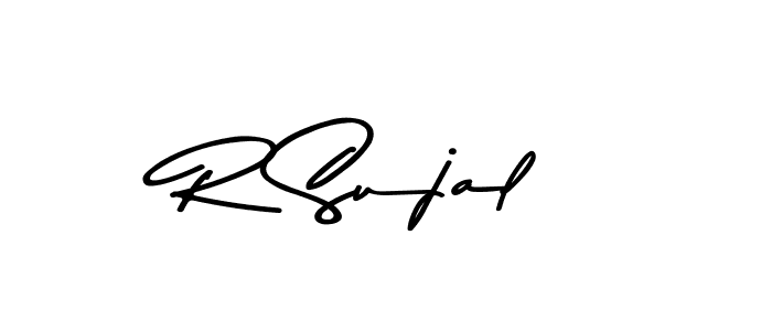 Create a beautiful signature design for name R Sujal. With this signature (Asem Kandis PERSONAL USE) fonts, you can make a handwritten signature for free. R Sujal signature style 9 images and pictures png