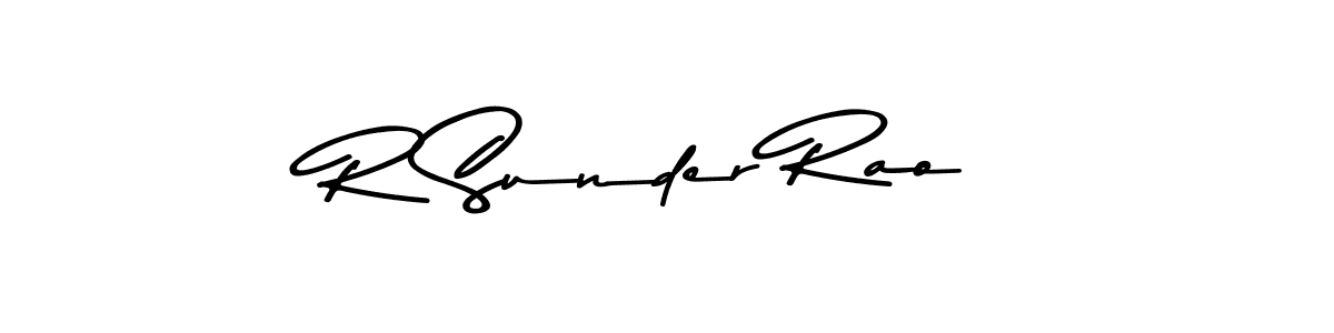 Make a beautiful signature design for name R Sunder Rao. With this signature (Asem Kandis PERSONAL USE) style, you can create a handwritten signature for free. R Sunder Rao signature style 9 images and pictures png