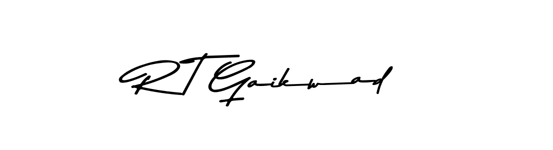 Create a beautiful signature design for name R T Gaikwad. With this signature (Asem Kandis PERSONAL USE) fonts, you can make a handwritten signature for free. R T Gaikwad signature style 9 images and pictures png