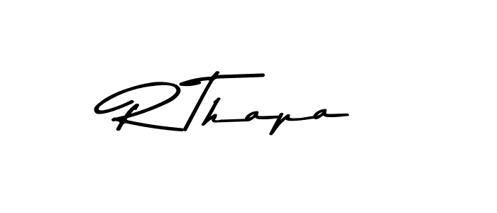 How to make R Thapa name signature. Use Asem Kandis PERSONAL USE style for creating short signs online. This is the latest handwritten sign. R Thapa signature style 9 images and pictures png