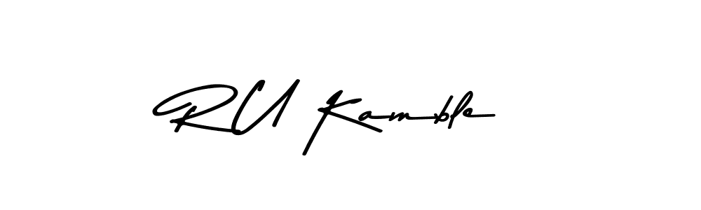 R U Kamble stylish signature style. Best Handwritten Sign (Asem Kandis PERSONAL USE) for my name. Handwritten Signature Collection Ideas for my name R U Kamble. R U Kamble signature style 9 images and pictures png