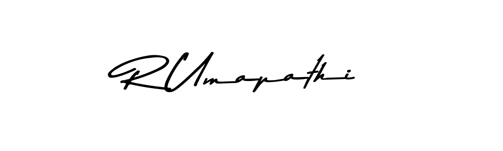 Create a beautiful signature design for name R Umapathi. With this signature (Asem Kandis PERSONAL USE) fonts, you can make a handwritten signature for free. R Umapathi signature style 9 images and pictures png