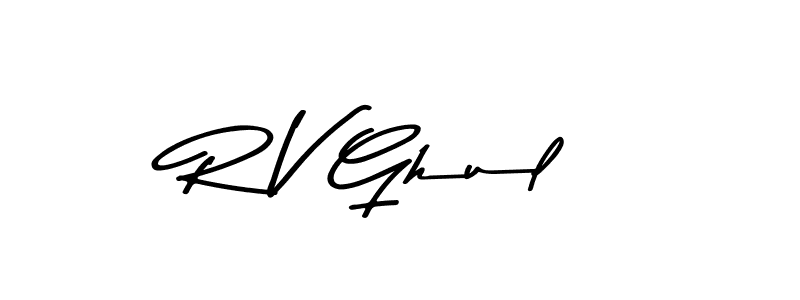 Design your own signature with our free online signature maker. With this signature software, you can create a handwritten (Asem Kandis PERSONAL USE) signature for name R V Ghul. R V Ghul signature style 9 images and pictures png