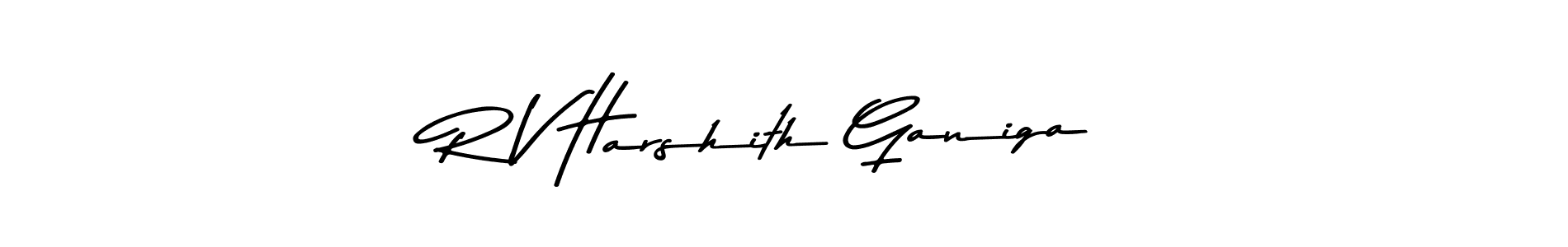 Also You can easily find your signature by using the search form. We will create R V Harshith Ganiga name handwritten signature images for you free of cost using Asem Kandis PERSONAL USE sign style. R V Harshith Ganiga signature style 9 images and pictures png