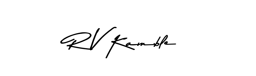 This is the best signature style for the R V Kamble name. Also you like these signature font (Asem Kandis PERSONAL USE). Mix name signature. R V Kamble signature style 9 images and pictures png