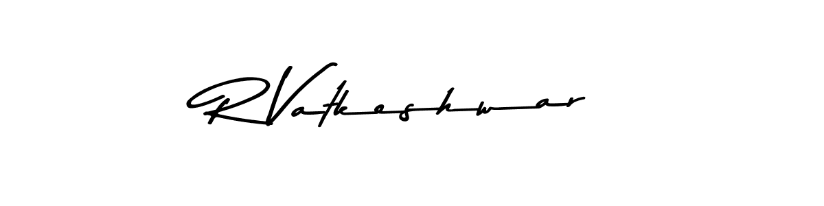 This is the best signature style for the R Vatkeshwar name. Also you like these signature font (Asem Kandis PERSONAL USE). Mix name signature. R Vatkeshwar signature style 9 images and pictures png