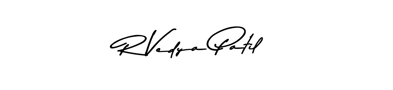 Make a beautiful signature design for name R Vedya Patil. With this signature (Asem Kandis PERSONAL USE) style, you can create a handwritten signature for free. R Vedya Patil signature style 9 images and pictures png